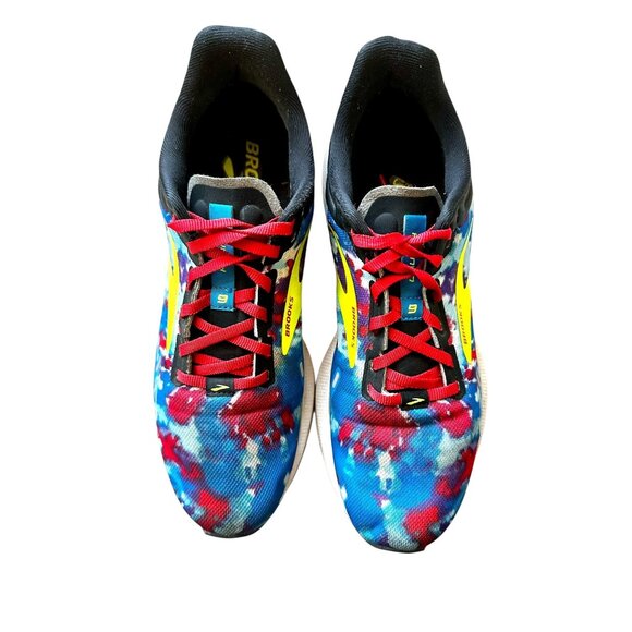 Brooks Launch 9 Mens Running Shoes Size 9.5 Multicolor Tie-Dye Lightweight Athle - Picture 3 of 9